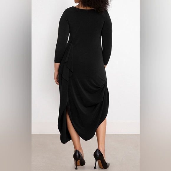 🇨🇦 SYMPLI black drama dress, 3/4 Sleeve size 6, NWT - Picture 8 of 16